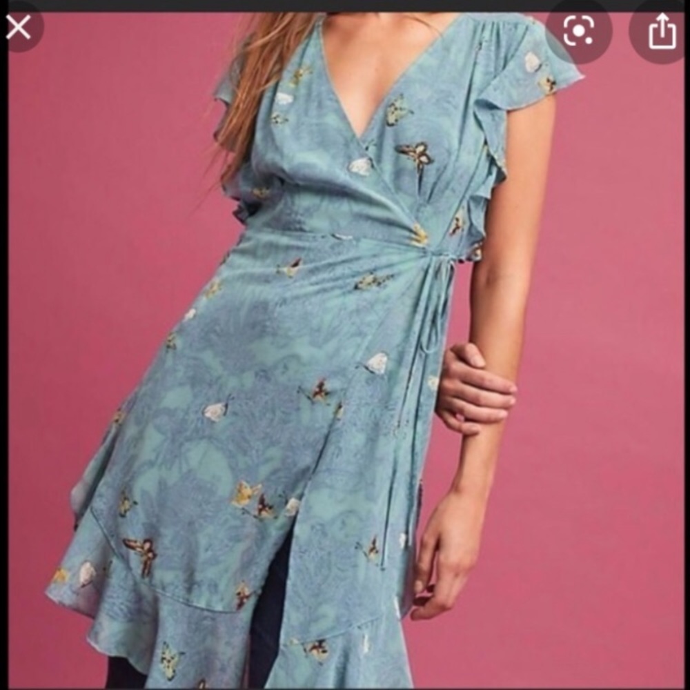 ANTHROPOLOGIE BUTTERFLY TUNIC DRESS